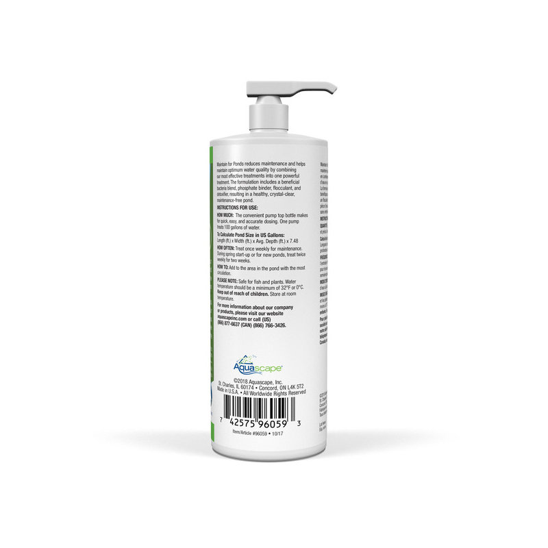 Maintain for Ponds Algues Control, 32 oz / 946 ml