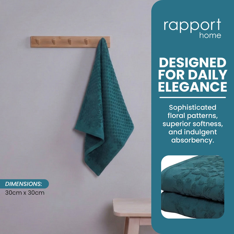Dempsey 100% Cotton Washcloth, Teal