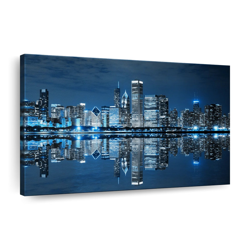" Chicago Night Lights ", 16" H x 24" W x 1.25" D