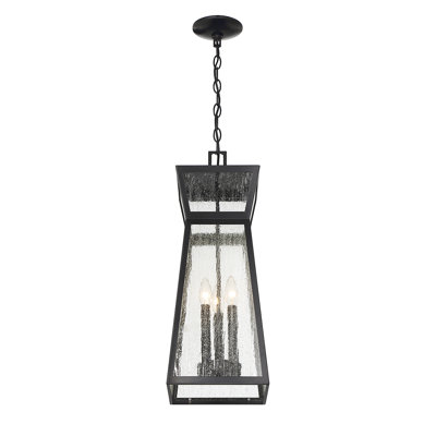 Lanterne suspendue d'extérieur 1 lumière noire H 23,5 po Barletta