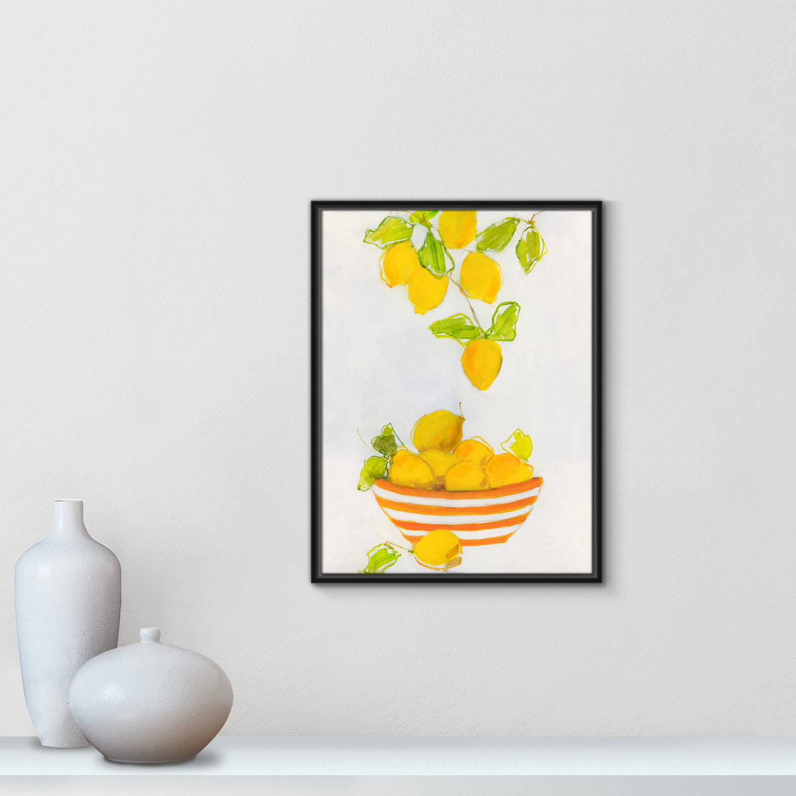 Lemonlicious by Sally Swatland - Painting Print, Black Framed Canvas, 25.5" H x 19.5" W x 2" D