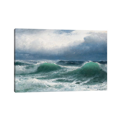 Stormy Sea With Translucent Breakers, 1894 by David James - Wrapped Canvas Print
