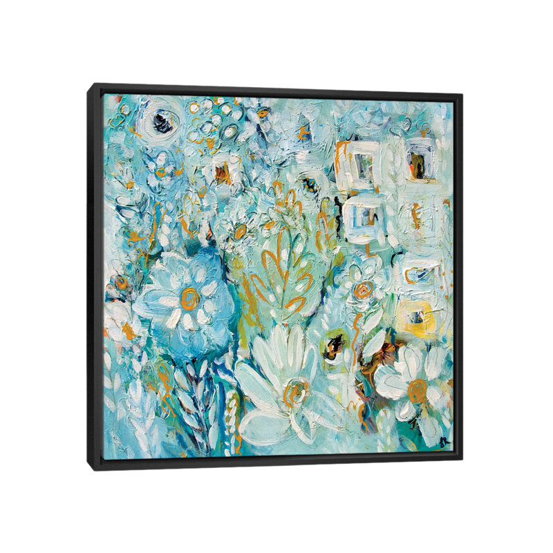Blue Abode - impression d'art mural, H 18 po x l 18 po, Reproduction encadrée sans passe-partout, Noir
