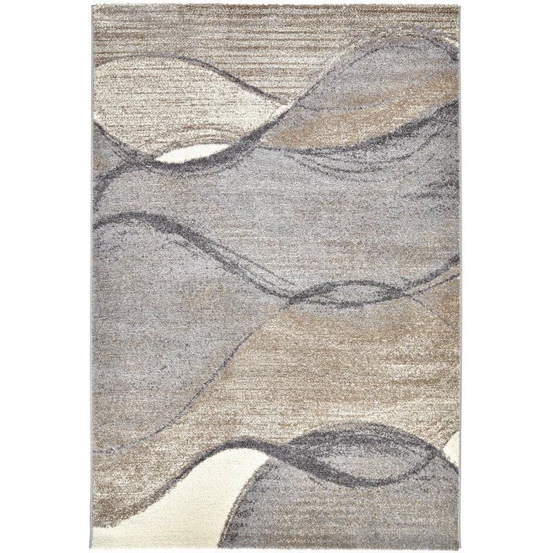 Plush Grey Beige Area Rug, Rectangle 200 x 290 cm