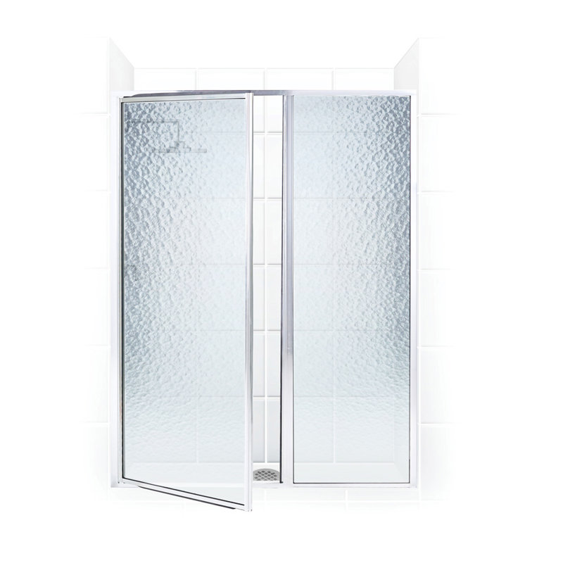 Legend Series Framed - W x 69'' H Hinged Door Framed Shower Door with, Standard Obscure / Aquatex, Matte Black