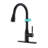 Pull Down Single Handle Kitchen Faucet with Deck Plate-94553828