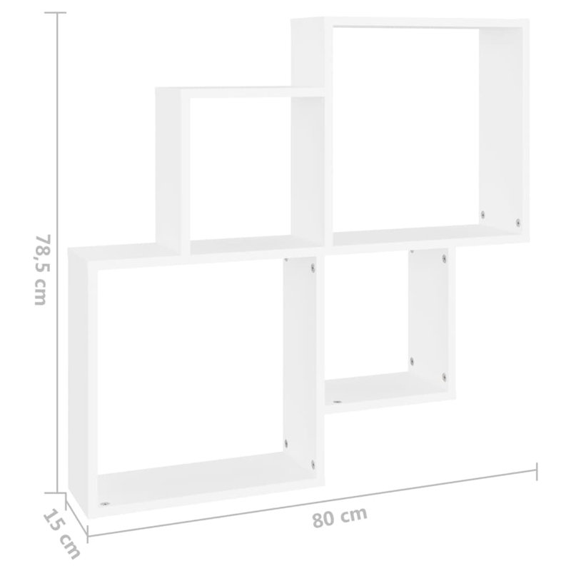 Gleora 4 Piece Square Cube Shelf, White