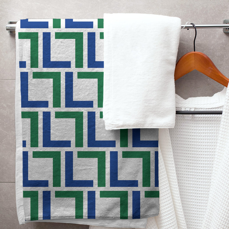 Serviette de bain, White/Blue/Green