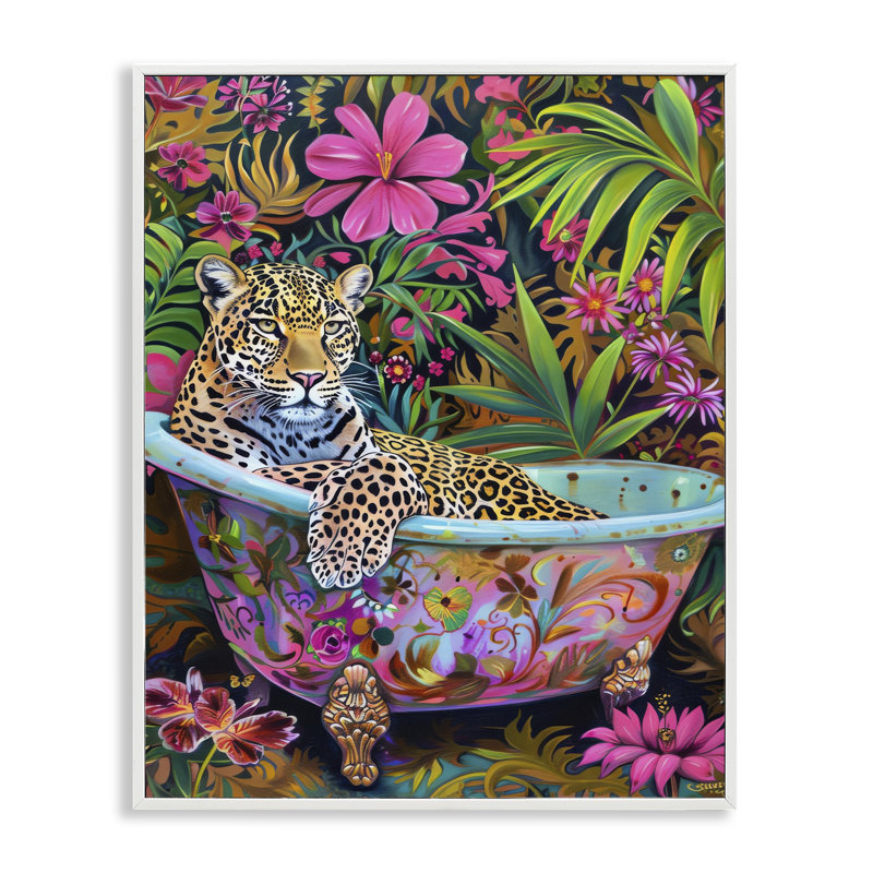 Art giclée tropicale de la forêt tropicale léopard par LSR Design Studio, H 14 po x l 11 po