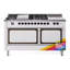 ILVE Nostalgie II Noblesse 60 inch Dual Fuel Range   (7 Sealed Burners + Griddle + French Top, , Solid Door, RAL)-1506147029-1506147028