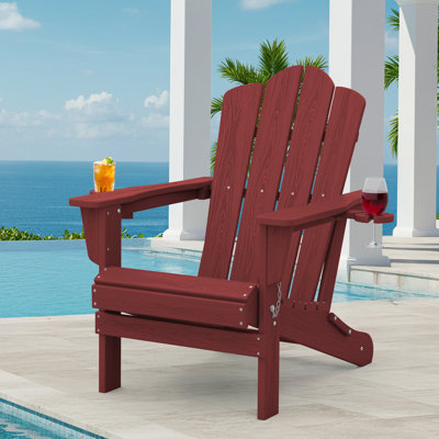 Chaise Adirondack pliante en PEHD Wolak avec porte-gobelet double