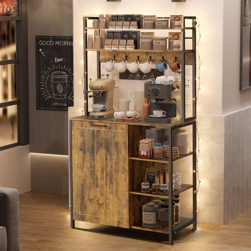 Armoire à micro-ondes Bakers Racks, Brun