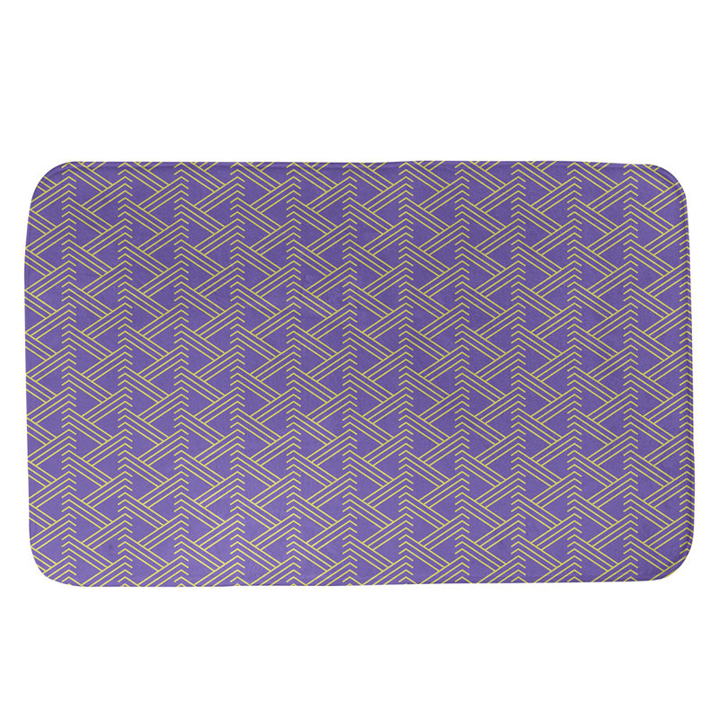 Tapis pour salle de bain Zig Zag, l 21 po x L 34 po, Mauve/jaune