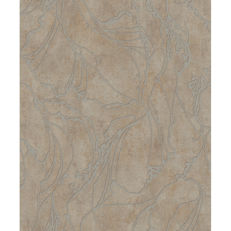 Kavalier Graphic Swirls 10.05M X 53Cm Metallic Elements Wallpaper Roll, Bronze