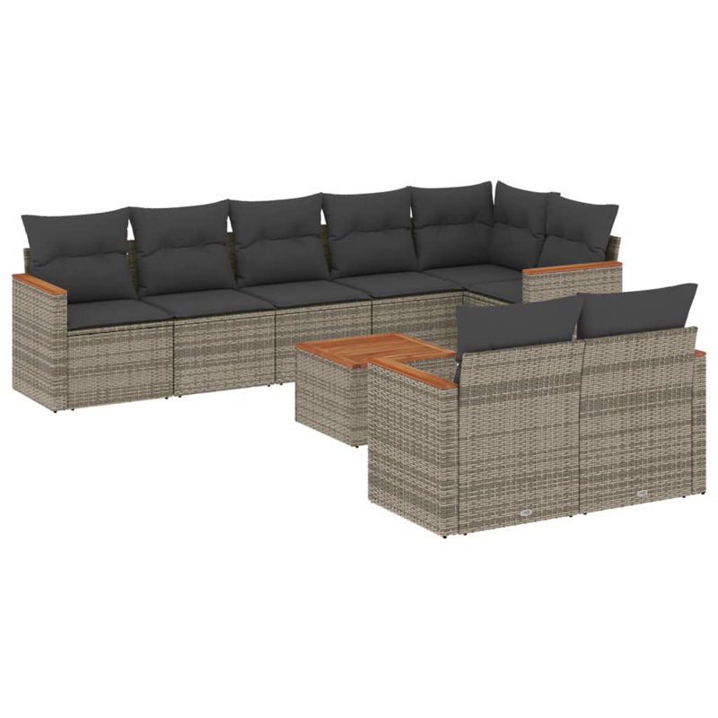 Ensemble de canapé de jardin Vidaxl gris