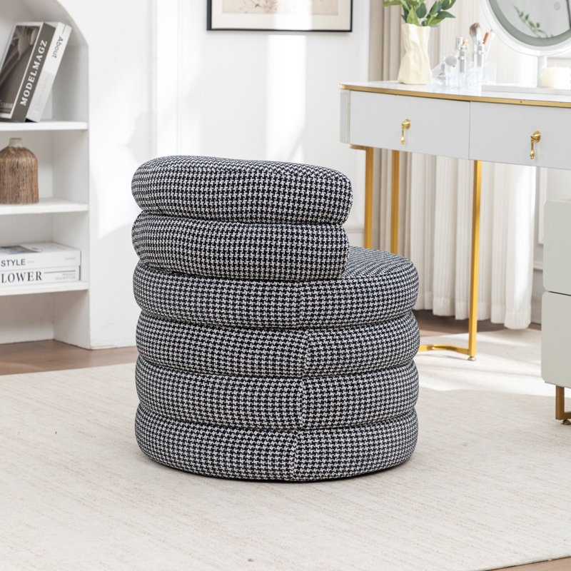 Chaise d'appoint rembourrée avec rangement, Noir