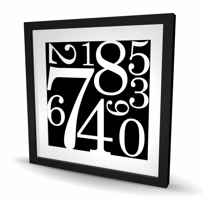Zero to Nine - White Typo & Symbols, reproduction encadrée, H 24 po x l 24 po, Noir