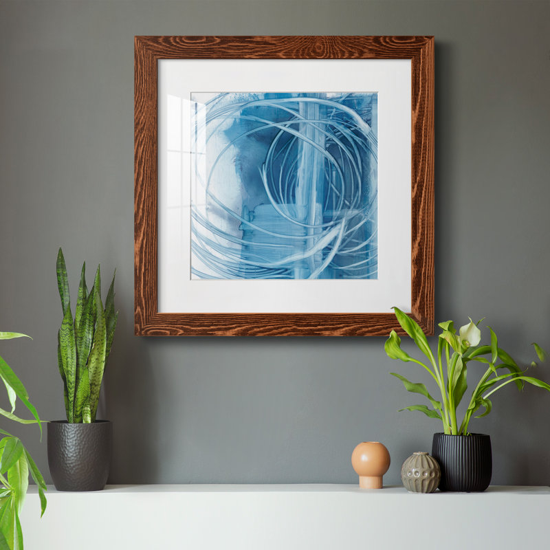 Indigo Expression II - reproduction encadrée de qualité supérieure - prête à être accrochée, H 35,5 po x l 35,5 po x P 1,5 po