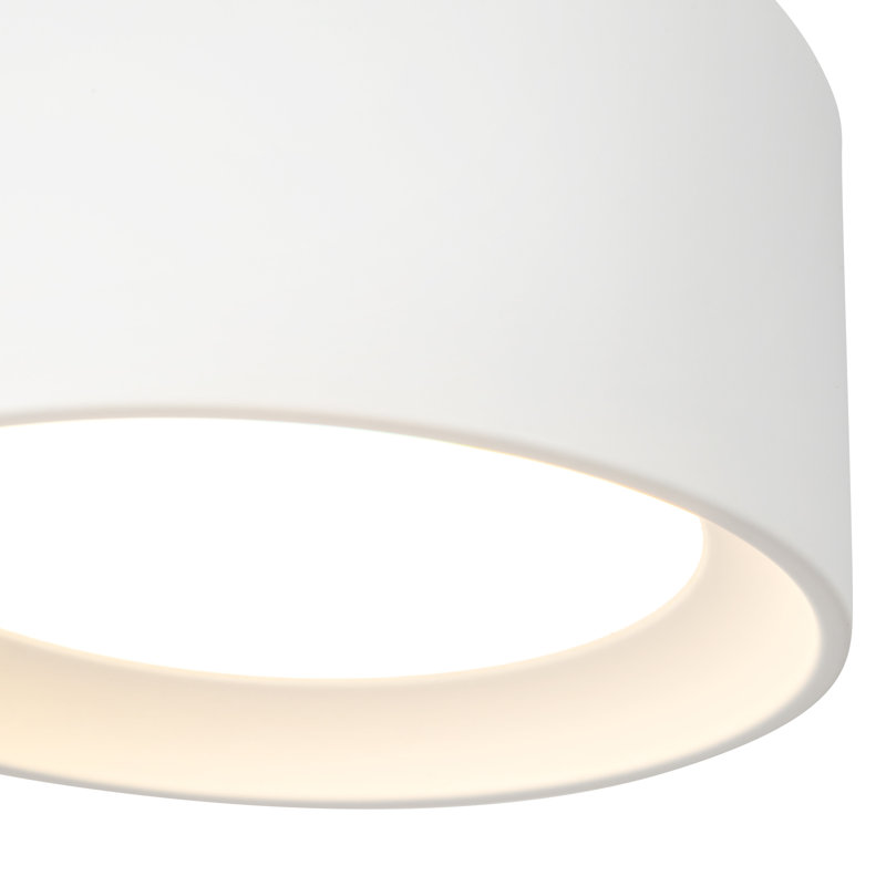Uma 7-in Black dimmable LED Semi-Flush Mount, Height 3.5 in, White