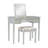 Fidelmar 36" 2-Drawer Flip Top Mirror Vanity with Butterfly Print Stool-54311189