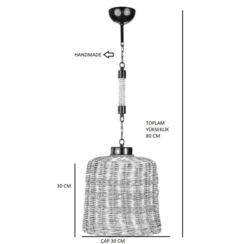 Luminaire suspendu cloche 1 lumière Tulsa