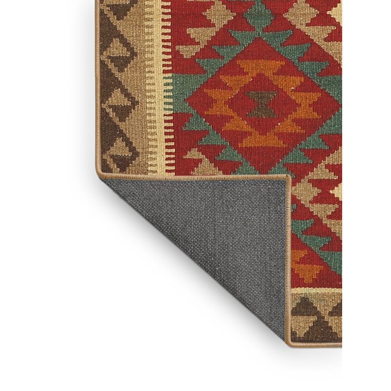 Tapis rouge / brun Southwestern, Rectangle 8 pi x 10 pi
