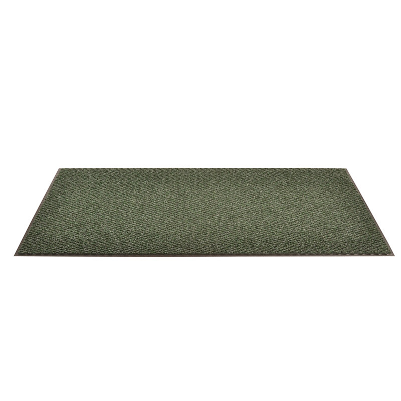 Alezandria Non-Slip Chevron Indoor Doormat, Green, 3' x 5'
