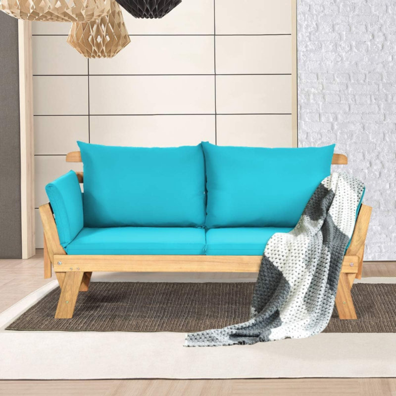 Canapé d'extérieur en bois 76 po avec coussins Sunbrella® 76 po