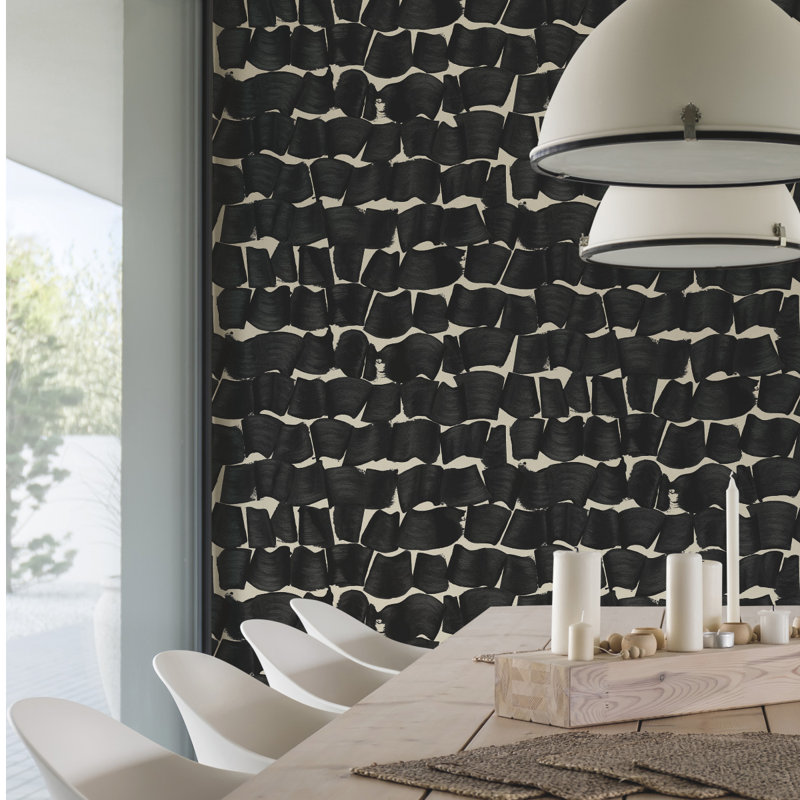 27' L x 27" W Wallpaper Roll, Black