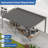 Patio Gazebo Lean to Wall Mounted Pergola with Sloping Galvanized Steel Roof-119606716-114253239