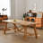  Burlywood Rectangular Solid Wood Dining Table-107856885