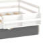 Lit plateforme simple avec lit gigogne intégré, bibliothèque et garde-robe mobile, blanc - bibliothèque de solution de rangement compacte, lit gigogne polyvalent-1399654300