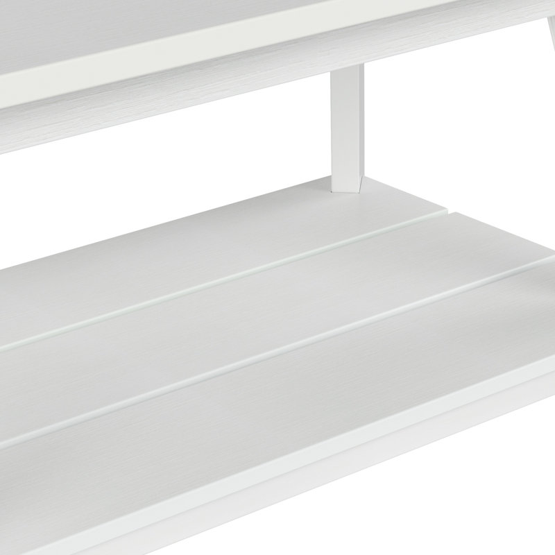 Table basse d'extérieur en polyester Arrlo, Blanc