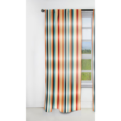 Rideau obscurcissant à rayures multicolores - 1 panneaux