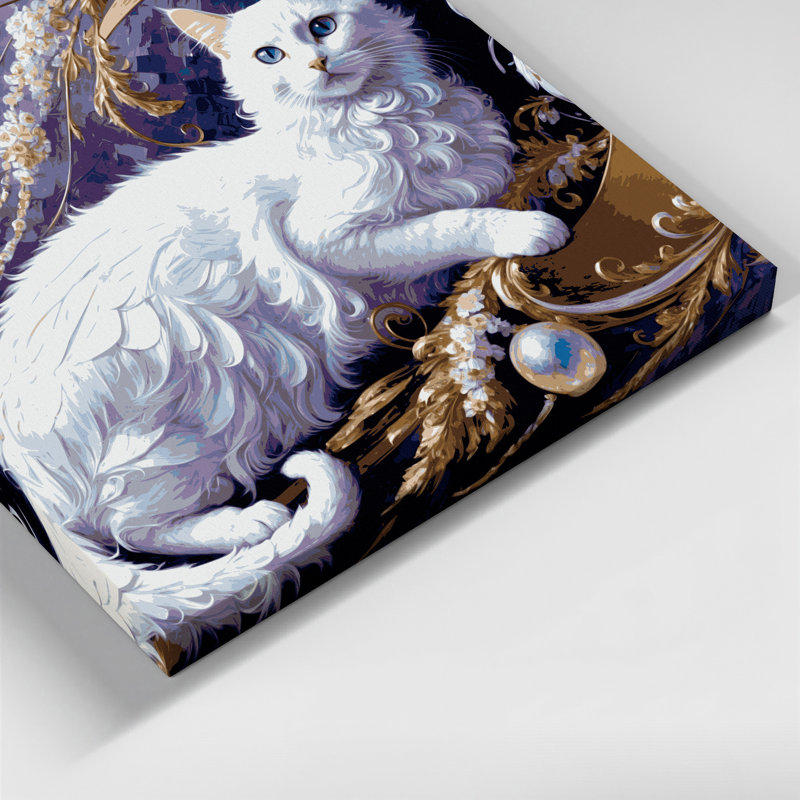 Cats Khao Manee Grey Canvas Wall Art, 11" H x 14" W