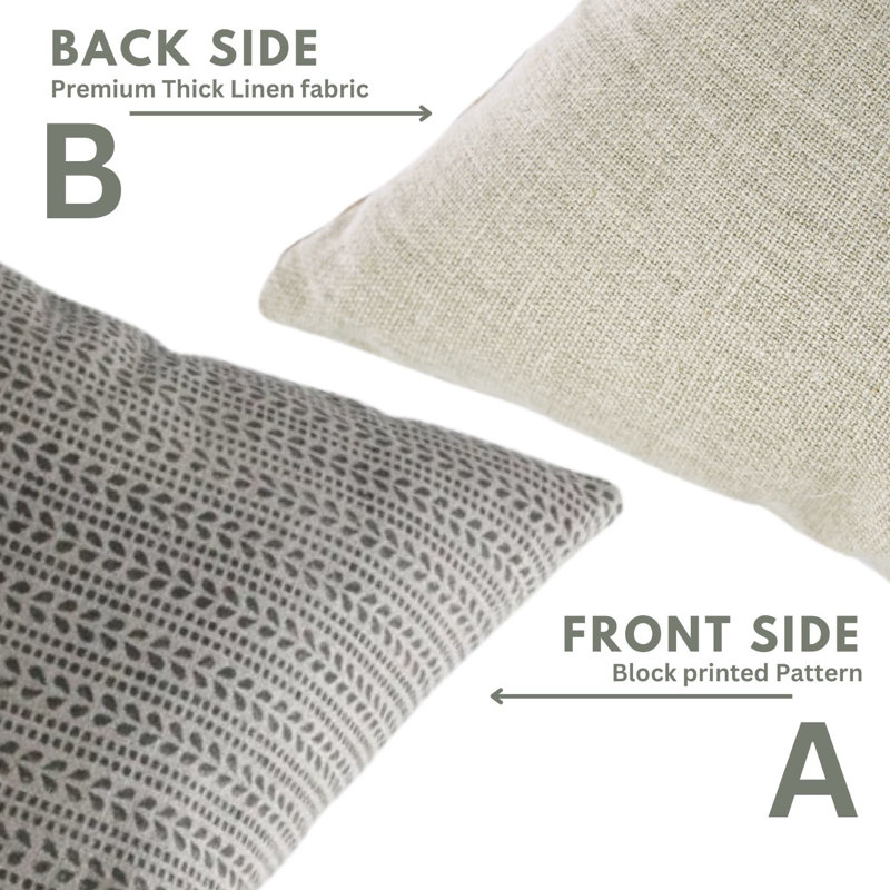 Linen Indoor/Outdoor Pillow Cover, 14" x 20", Rectangular, Black