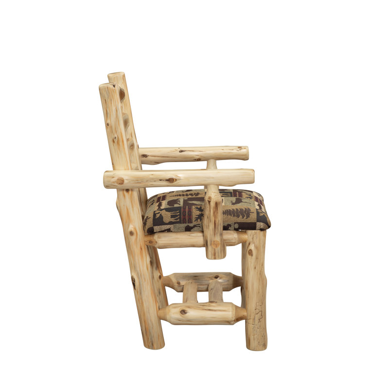 Chaise avec accoudoirs en cèdre Fireside Lodge - Naturel - Tissu standard