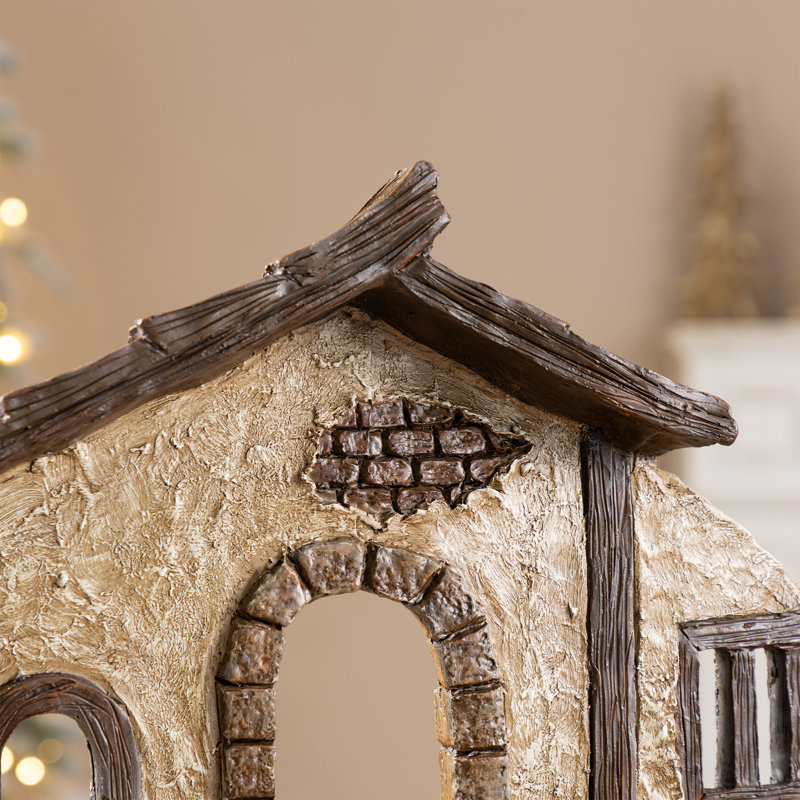 Crèche de Noël en résine 11,5 "H