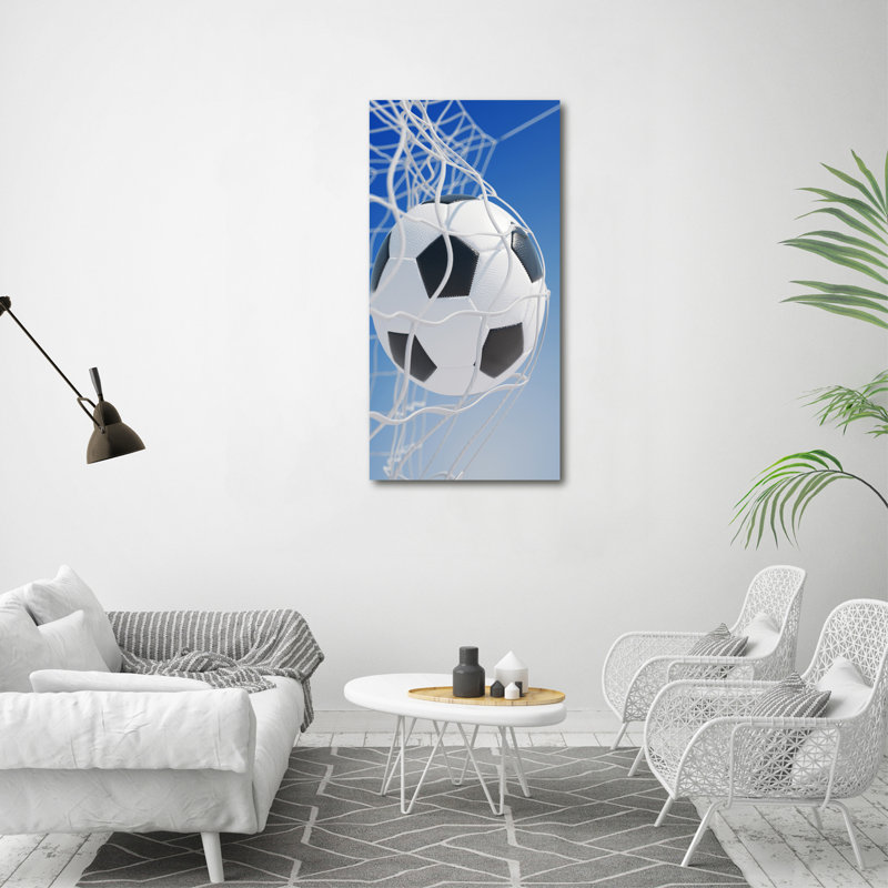 Ball In The Goal - Wrapped Canvas Print