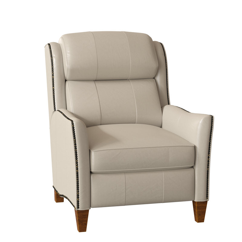 Fauteuil inclinable en cuir Lancaster, Cuir véritable blanc Milestone, Nouveaux classiques, Manuel