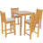 4 - Person Teak Wood Patio Dining Set with Square Table , Cushions Included