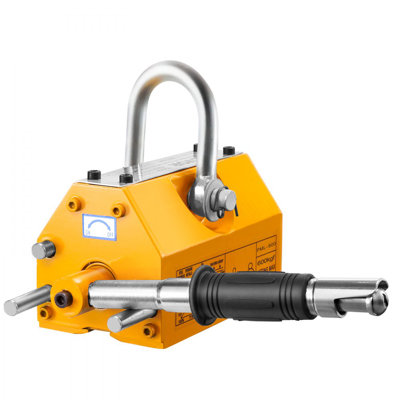 Poussoir magnétique, capacité de traction de 1320 lb / 600 kg, facteur de sécurité 2,5, acier et néodyme, aimant de levage avec dégagement, aimants de levage permanent, aimant de levage très résistant pour grue, bloc, grue d'atelier