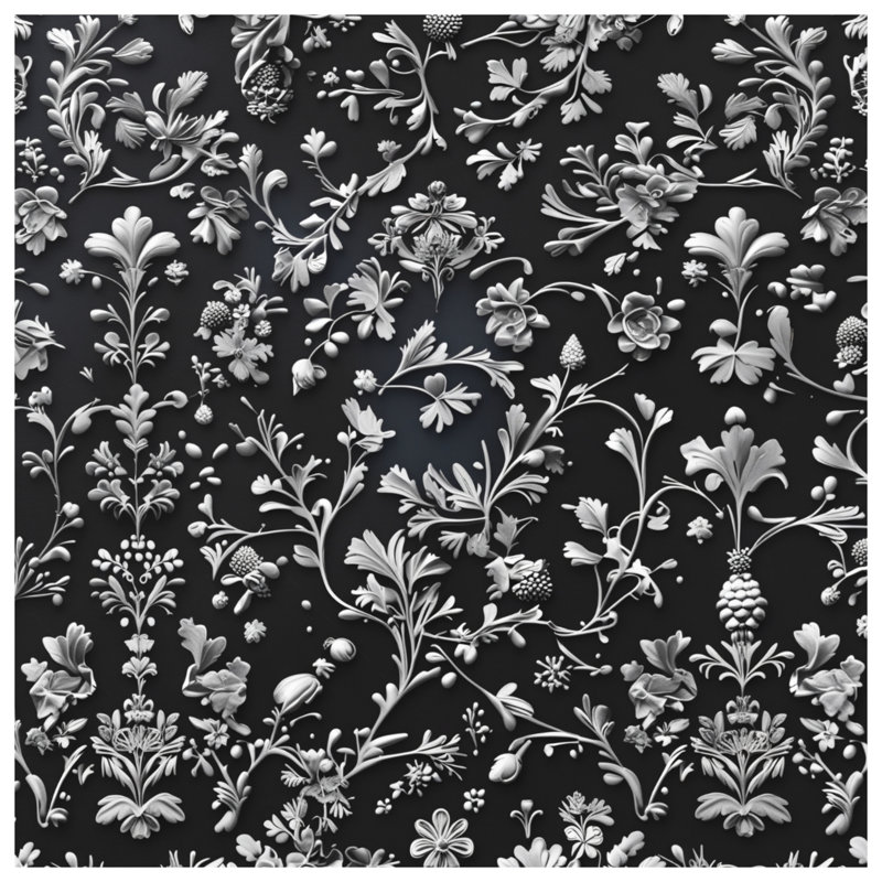 Black White Floral Comforter, King