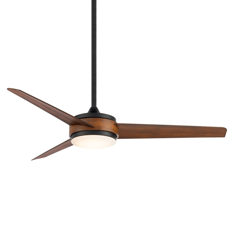 Ventilateur de plafond intelligent d'intérieur / extérieur 54 pouces 3 pales avec télécommande et ensemble d'éclairage à DEL à intensité variable inclus