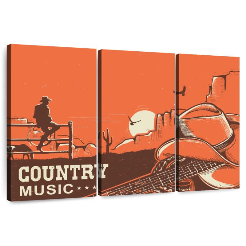 Abarca Cowboy Country Music, 28" H x 45" W