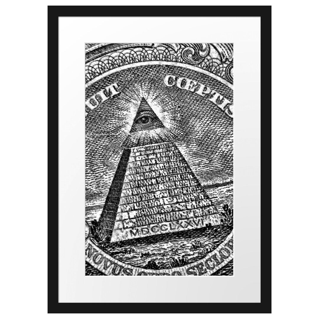 Gerahmtes Poster Illuminaten-Pyramide