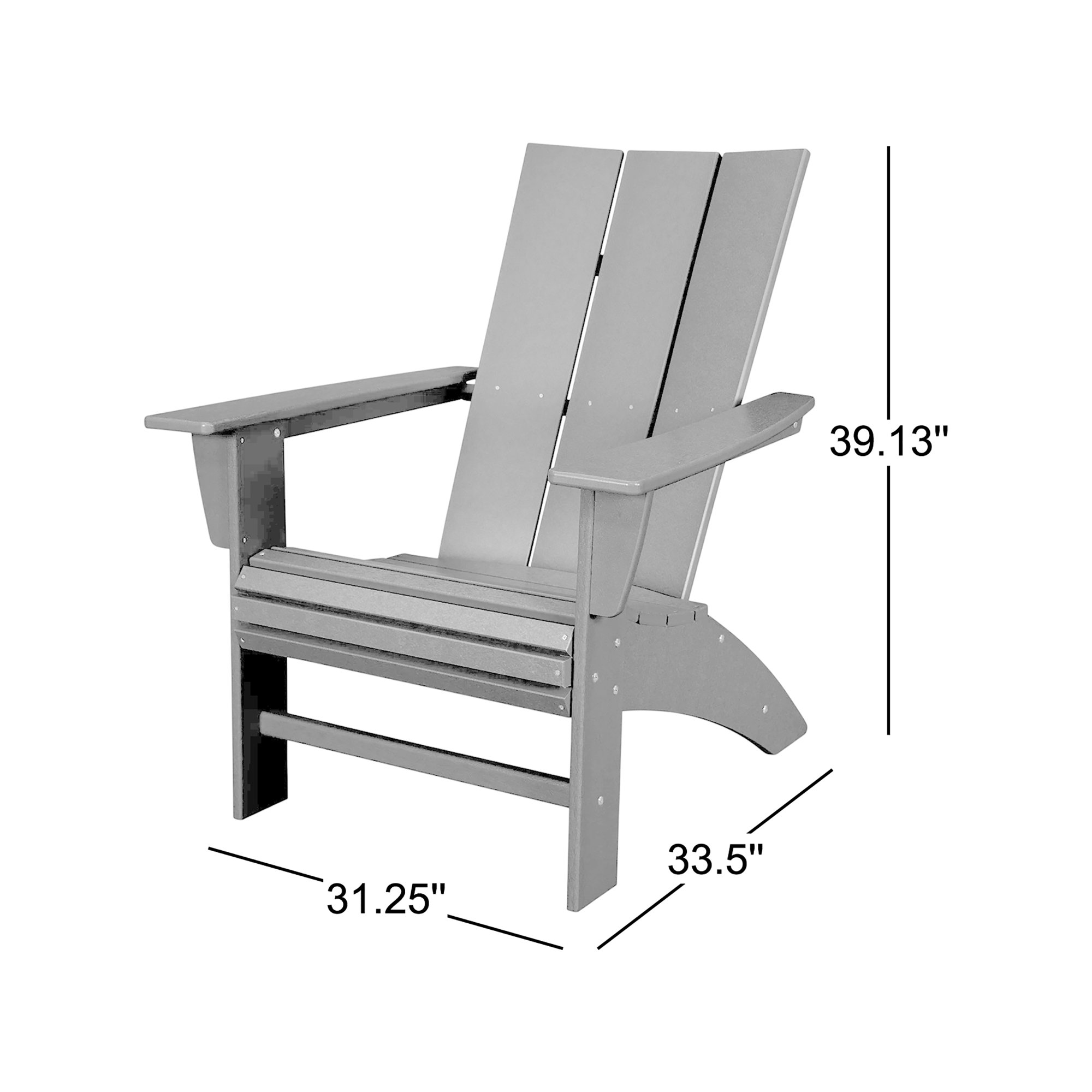 POLYWOOD Modern Curveback Adirondack Chair, Pacific Blue
