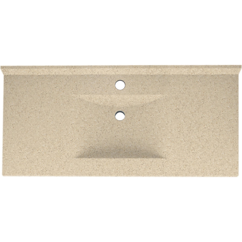 Plateau de meuble-lavabo simple 43 po Contour, Sable des Bermudes