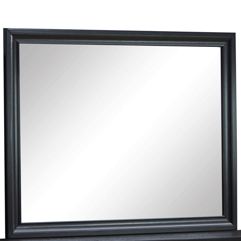 Miroir mural moderne pour salle de bain, Noir, Rectangulaire, 37 po x 46 po