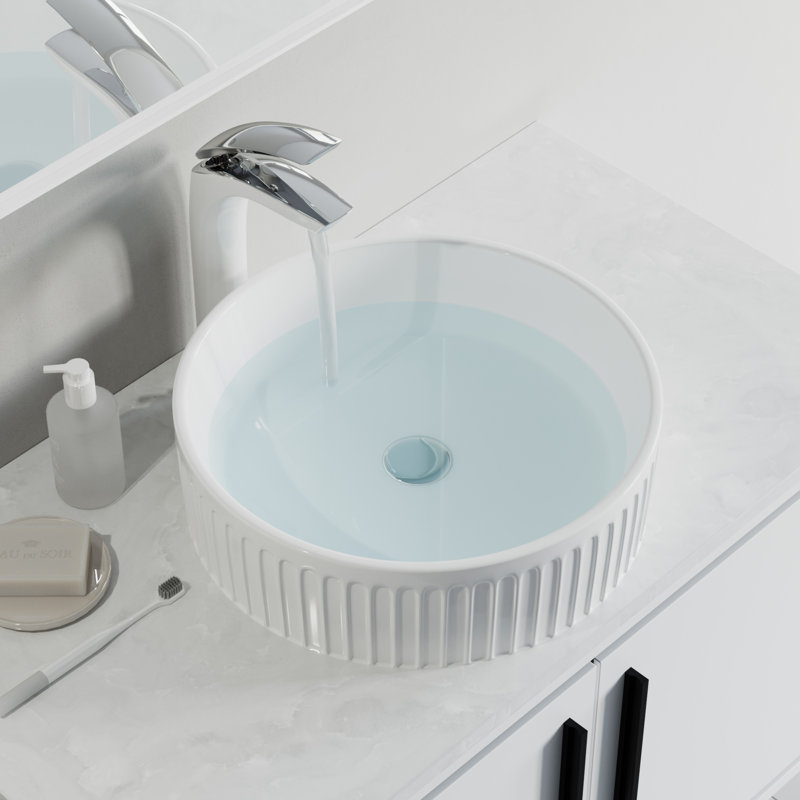 Lavabo vasque rond en céramique Dowell 6004, Naturel